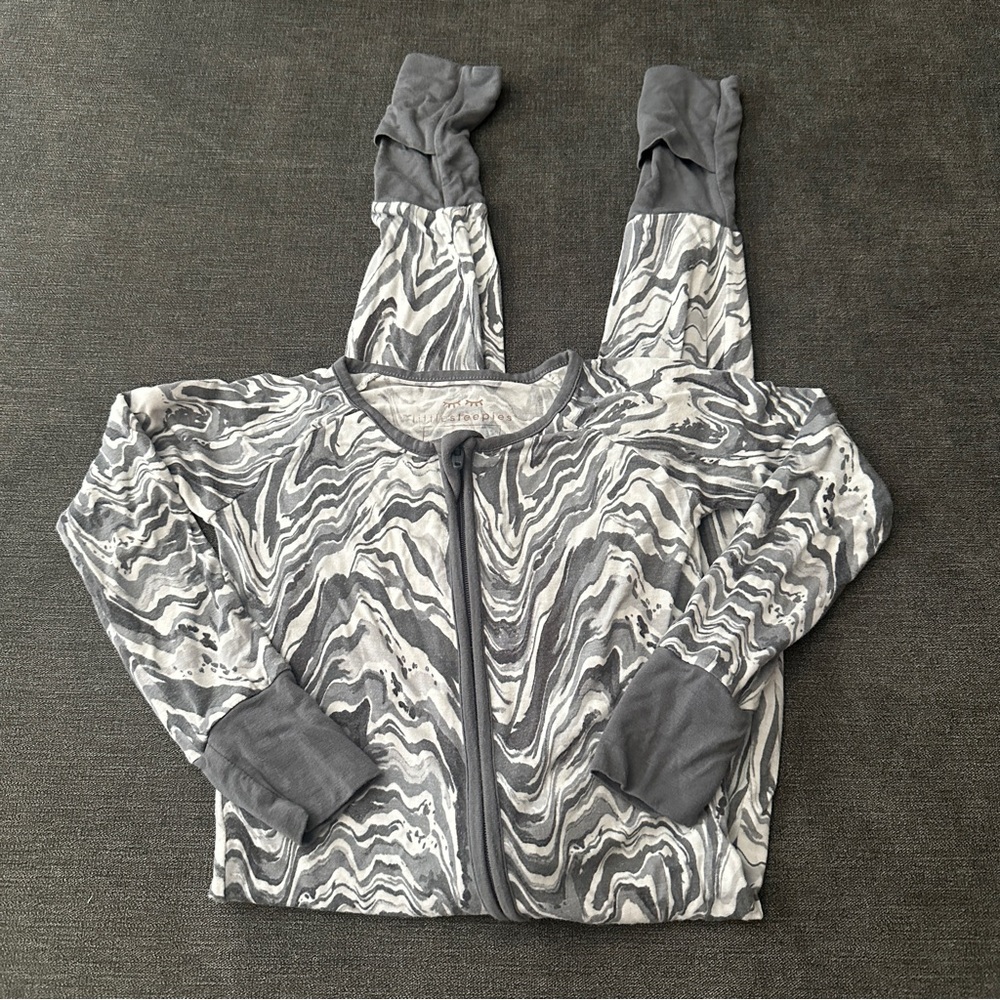 Little Sleepies Gray Marble Zippy size 2T